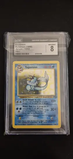 CGC 8 NM/MINT Vaporeon 12/64 Jungle Holo Pokemon Card - Image 1