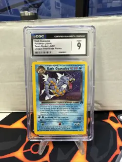 CGC 9 Dark Gyarados 8/82 League Prerelease Promo Team Rocket 1999 Pokemon Card - Image 1