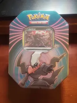 Pokemon TCG Darkrai Tin Box Sealed 3 Booster Packs Plus Foil Card - Image 1