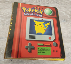 Vintage Pokemon Pikachu Meowth Trading Card 3 Ring Binder Plymouth 4077 READ! - Image 1