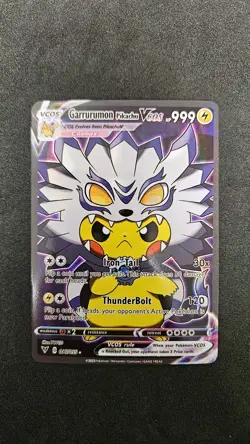 Garrurumon Pikachu VCOS Holo Non-TCG Fan Art 015/055 Pokemon Card - Image 1
