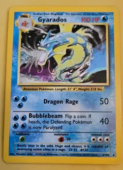 Pokemon Gyrados Holo Rare TCG Card 6/102 Base Set - Image 1