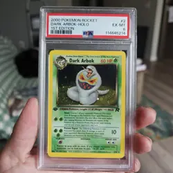 2000 Pokemon Team Rocket 1st Edition Holo Dark Arbok #2 PSA 6 EXMT - Image 2