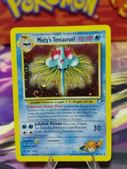 Pokemon TCG Misty's Tentacruel Gym Heroes HUGE SWIRL HOLO Lightly Played WOTC - Image 1