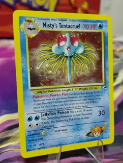 Pokemon TCG Misty's Tentacruel Gym Heroes HUGE SWIRL HOLO Lightly Played WOTC - Image 3