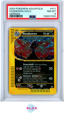 HUNDEMON-HOLO GERMAN POKEMON AQUAPOLIS 2003 H11 PSA 8 - Image 1