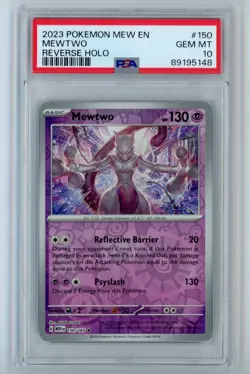 2023 POKEMON MEW 151 REVERSE HOLO #150 MEWTWO PSA 10 ENGLISH LOW POP US SELLER - Image 1