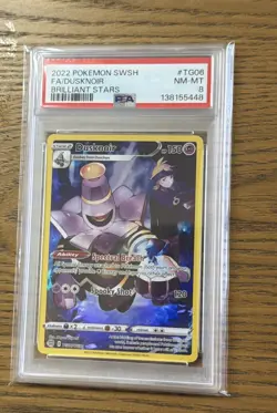 2022 Pokemon - Dusknoir TG06/TG30 Swsh09: Brilliant Stars Trainer Gallery PSA 8 - Image 1