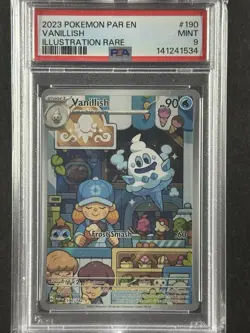 Pokemon Vanillish 190/182 SV04: Paradox Rift Holo Illustration Rare PSA 9 MINT - Image 1