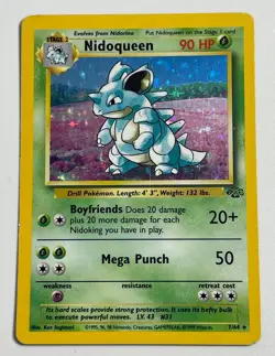 ** Pokemon Nidoqueen Holo Rare TCG Unlimited Jungle Card 7/64 HP - Image 1