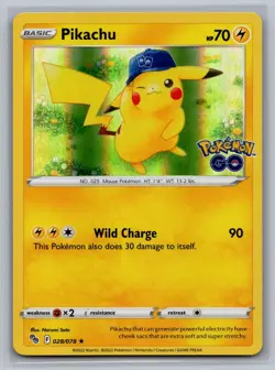 Pikachu 028/078 Holo Rare Pokemon GO Pokemon Holo Near Mint - Image 1