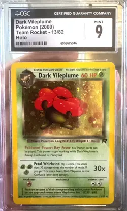 Pokemon Dark Vileplume Team Rocket 13/82 Holo Rare CGC 9 Unlimited 2000 - Image 1