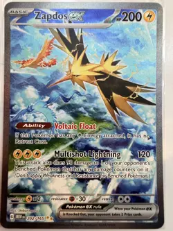 Pokemon TCG Zapdos EX 202/165 Special Illustration Rare SIR. S&V - 151. NM+ - Image 2