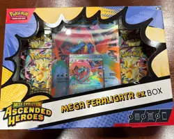 Pokemon TCG Ascended Heroes, Mega Feraligatr Ex Collection Box New Sealed - Image 1