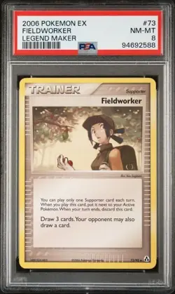 2006 POKEMON EX LEGEND MAKER 73/92 FIELDWORKER PSA 8 - Image 1