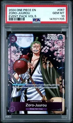 ONE PIECE ZORO-JUUROU 2024 EVENT PACK VOL.5 #067 PSA 10 - Image 1