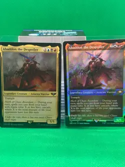 Abaddon the Despoiler + Hard Card - Warhammer 40k - Surge Foil - MTG - Damaged - Image 1