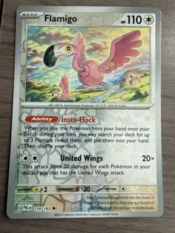 Pokemon TCG Flamigo Reverse Holo Paldea Evolved 170/193 Scarlet & Violet NM - Image 1