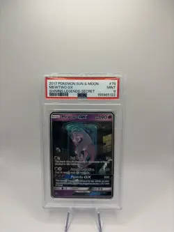 2017 POKEMON SUN & MOON SHINING LEGENDS SECRET #78 MEWTWO GX PSA 9 - Image 1