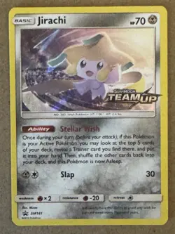 Pokemon Jirachi # SM161 Promo TCG SM: Team Up PRERELEASE STAMPED Holo Rare NM - Image 1