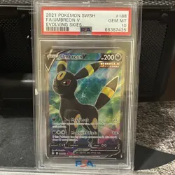 2021 Pokemon TCG Umbreon V 188/203 Evolving Skies Ultra Rare Holo PSA 10 - Image 1