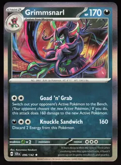 Grimmsnarl 96/142 Rare Stellar Crown Pokemon Holo Near Mint - Image 1