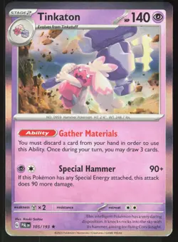 Tinkaton 105/193 Rare Paldea Evolved Pokemon Holo Near Mint - Image 1