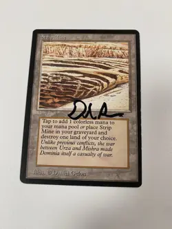Magic: The Gathering Antiquities Strip Mine Land MTG Signed By The Artist. - Image 1