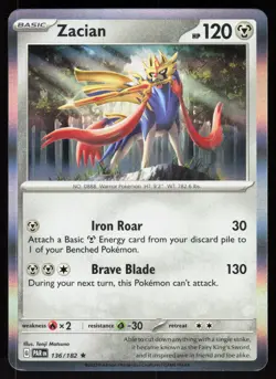 Zacian 136/182 Rare Paradox Rift Pokemon Holo Near Mint - Image 1