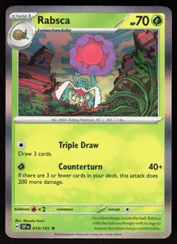 Rabsca 014/191 Rare Surging Sparks Pokemon Holo Near Mint - Image 1