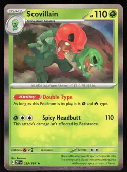 Scovillain 025/197 Rare Obsidian Flames Pokemon Holo Near Mint - Image 1