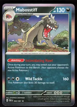 Mabosstiff 063/091 Rare Paldean Fates Pokemon Holo Near Mint - Image 1