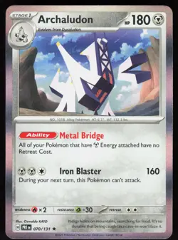 Archaludon 070/131 Holo Rare Prismatic Evolutions Pokemon Holo Near Mint - Image 1