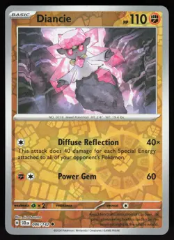 Diancie 86/142 Uncommon Stellar Crown Pokemon Reverse Holo Near Mint - Image 1