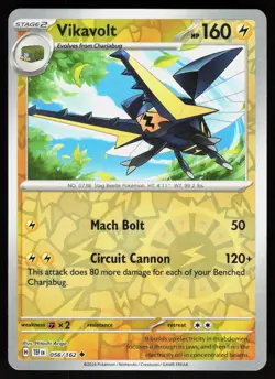 Vikavolt 056/162 Uncommon Temporal Forces Pokemon Reverse Holo Near Mint - Image 1
