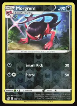 Morgrem 093/172 Uncommon Brilliant Stars Pokemon Reverse Holo Lightly Played - Image 1