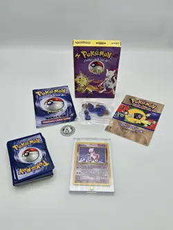 Pokemon Zap Theme Deck WOTC 1999 Complete Deck w/ All Extras w/ Mewtwo Open Box - Image 1