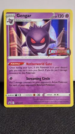 Pokemon TCG Gengar SWSH241 Prerelease Lost Origin Promo Holo Sword & Shield L/MP - Image 1