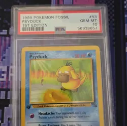 Pokemon 1999 Fossil Psyduck 53/62 1st Edition Regular PSA 10 Gem Mint - Image 1