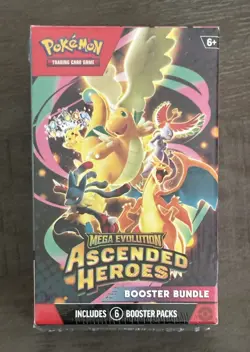 Pokemon TCG: Mega Evolution-Ascended Heroes Booster Bundle (6 Packs) NEW SEALED - Image 1