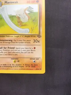 Pokemon Cards: Jungle 1st Edition Uncommon: Marowak 39/64 - Image 4
