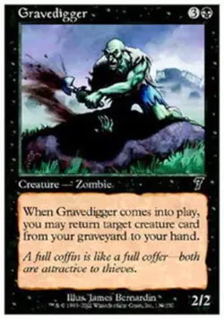 [1x] Gravedigger - Foil Slight Play, English Seventh Edition MTG Magic - Image 1