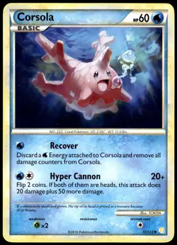 Corsola 37/123 Uncommon HeartGold & SoulSilver Pokemon MP - Image 1