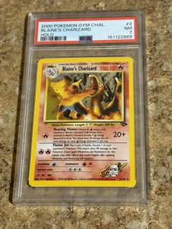2000 POKEMON GYM CHALLENGE HOLO #2 BLAINE'S CHARIZARD PSA 7 - Image 1