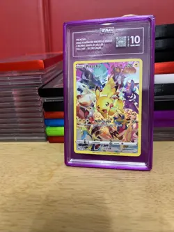 Pokemon Pikachu Full Art Secret Rare Holo Crown Zenith 160/159 TAG 10 GEM MINT - Image 1