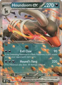 Houndoom ex 134/197 Double Rare Obsidian Flames Pokemon Lightly Played - Image 1