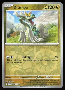 Drampa 161/197 Uncommon Obsidian Flames Pokemon Reverse Holo Near Mint - Image 1