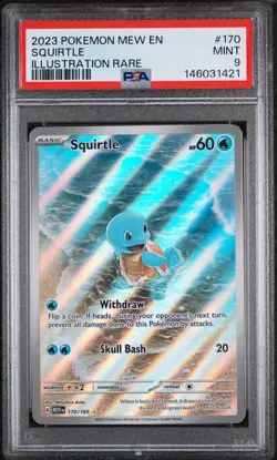 2023 POKEMON MEW EN-151 ILLUSTRATION RARE #170 SQUIRTLE PSA 9 - Image 1