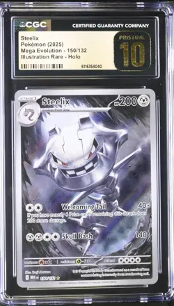 Pokemon CGC 10 Pristine MINT STEELIX 150/132 (IR) Mega Evolution English Rare - Image 1