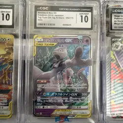 CGC Gem Mint 10 - Mewtwo & Mew GX 029 - JP Miracle Twin Holo Pokemon TAG TEAM - Image 1